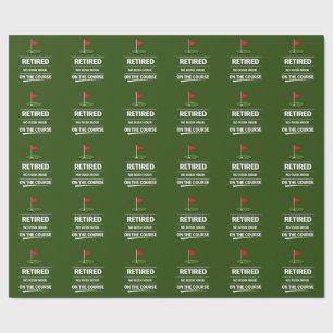Golfpensioen met golfbal op gras cadeaupapier