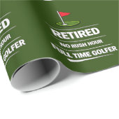 Golfpensioen met golfbal op gras cadeaupapier (Rol Hoek)