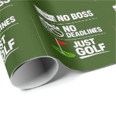 Golfpensioen met golfbal op gras cadeaupapier (Rol Hoek)