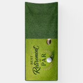 Golfpensioen met golfbal op green spandoek (Verticaal)