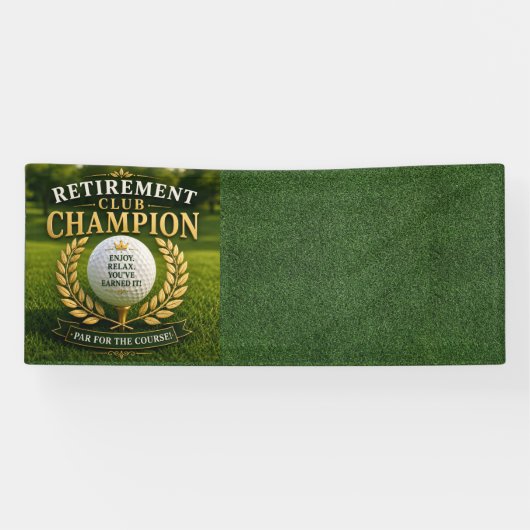 Golfpensioen met golfbal op green spandoek (Horizontaal)