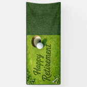 Golfpensioen met golfbal op green spandoek (Verticaal)