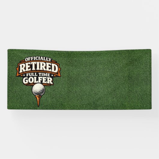 Golfpensioen met golfbal op green  spandoek (Horizontaal)