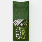 Golfpensioen met golfbal op green  spandoek (Verticaal)