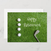 Golfpensioen met golfbal op groen briefkaart (Voorkant / Achterkant)