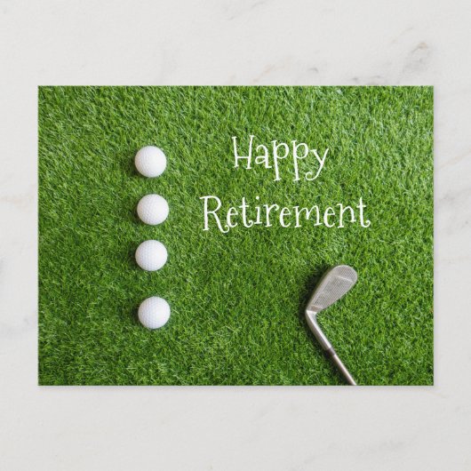 Golfpensioen met golfbal op groen briefkaart (Voorkant)
