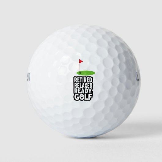 Golfpensioen met golfvlag Golfballen (Voorkant)