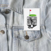 Golfpensioen met golfvlag Golfballen Button (Insitu)