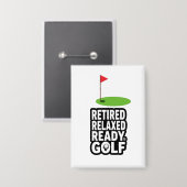 Golfpensioen met golfvlag Golfballen Button (Voorkant / Achterkant)