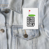 Golfpensioen met golfvlag Golfballen Button (Insitu)