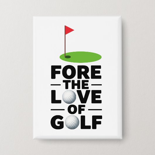 Golfpensioen met golfvlag Golfballen Button (Voorkant)