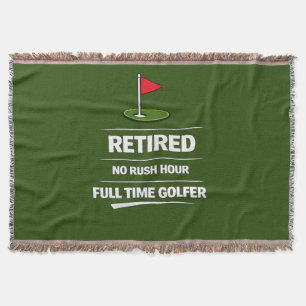 Golfpensioen met golfvlag op groen deken