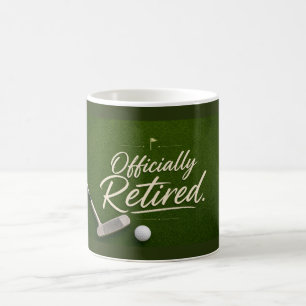 Golfpensioen met groen thema koffiemok