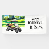 Golfpensioen met kar golfbaan achtergrond spandoek (Horizontaal)