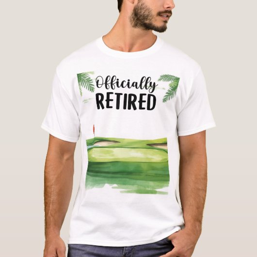 Golfpensioen op golfbaan  t-shirt (Voorkant)
