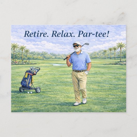 Golfpensioen spel. Set. Gepensioneerde aandenken g Briefkaart (Voorkant)