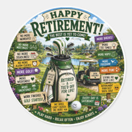 Golfpensioen thema ronde sticker