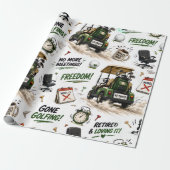 Golfpensioen thema voor golfer cadeaupapier (Uitgerold)