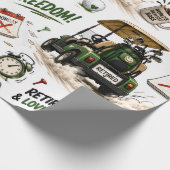 Golfpensioen thema voor golfer cadeaupapier (Hoek)