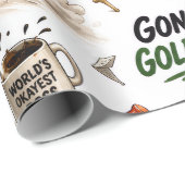 Golfpensioen thema voor golfer cadeaupapier (Rol Hoek)