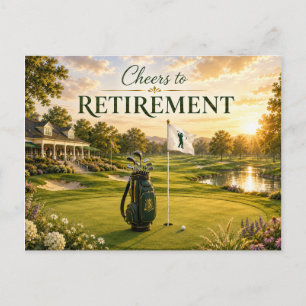 Golfpensioen thema voor golfer op de baan briefkaart
