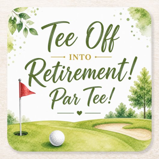 Golfpensioen voor golfer kartonnen onderzetters (Voorkant)