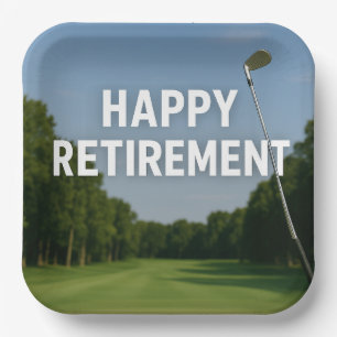 Golfpensioen voor golfer  papieren bordje