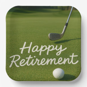 Golfpensioen voor golfer  papieren bordje