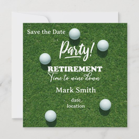 Golfpensioen voor golfer  save the date (Voorkant)