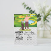 Golfpensioen voor golferpartij briefkaart (Staand voorkant)