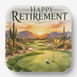 Golfpensioenfeest in Arizona Papieren Bordje