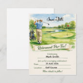 Golfpensioenfeest voor golfer save the date (Voorkant / Achterkant)