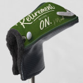 Golfpensioenplan op green golfheadcover (3/4 voorkant)