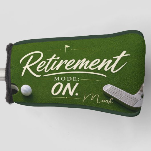 Golfpensioenplan op green golfheadcover (Voorkant)