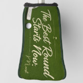 Golfpensioenplan op green  golfheadcover (Draai 90)