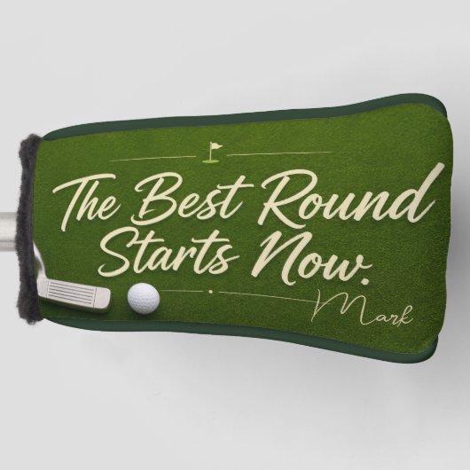 Golfpensioenplan op green  golfheadcover (Voorkant)