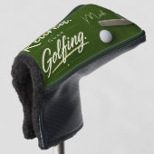 Golfpensioenplan op green golfheadcover (3/4 voorkant)