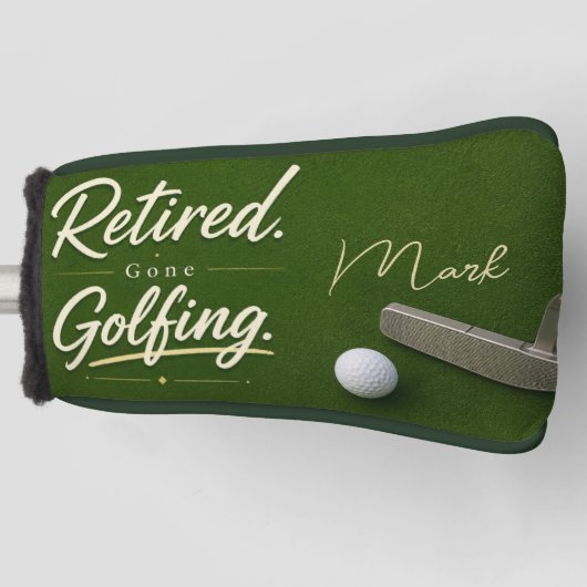 Golfpensioenplan op green golfheadcover (Voorkant)