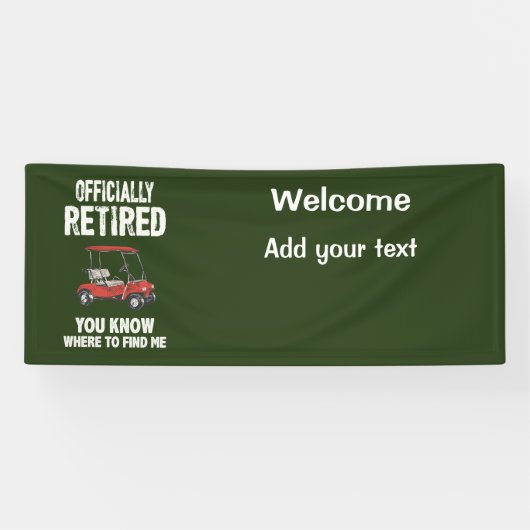 Golfpensioenvehikel voor golfer spandoek (Horizontaal)