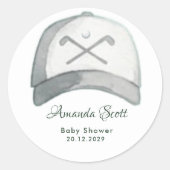 Golfpet Baby Shower Ronde Sticker (Voorkant)