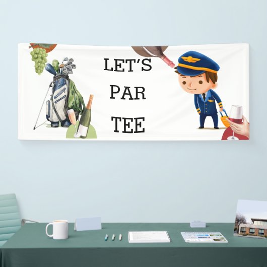 Golfpiloot Let's par T-shirt Spandoek (Beurs)