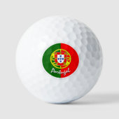 GolfPortugal en Portugese vlag/Golfbal Golfballen (Voorkant)