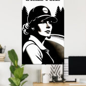 GolfPoster voor vrouwen Poster (Thuiskantoor)