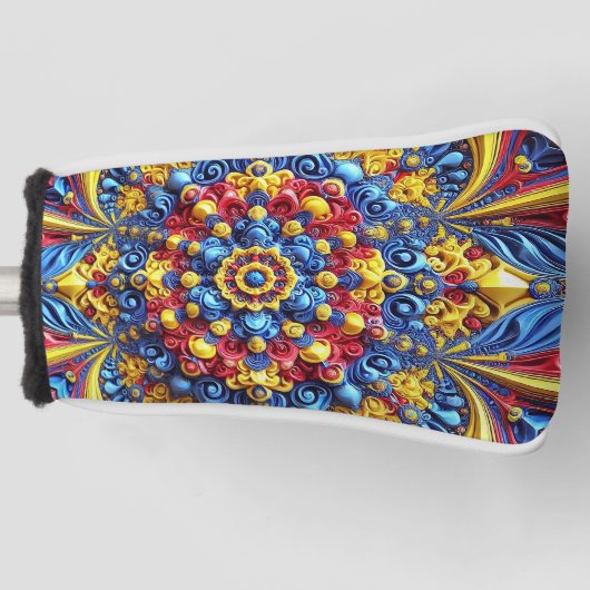 Golfputter Hoesje met Roemeens Kleuren Design Golfheadcover (Voorkant)