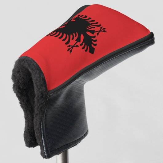Golfputter Hoesje met vlag van Albanië Golfheadcover (3/4 voorkant)
