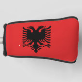 Golfputter Hoesje met vlag van Albanië Golfheadcover (Voorkant)