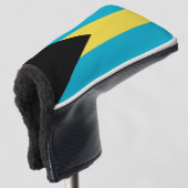 Golfputter Hoesje met vlag van Bahama's Golfheadcover (3/4 voorkant)
