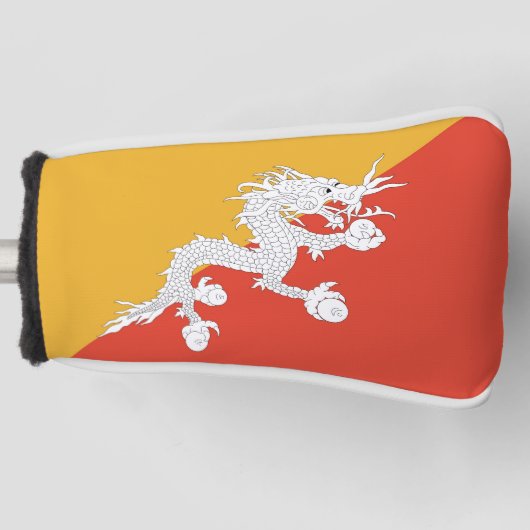 Golfputter Hoesje met vlag van Bhutan Golfheadcover (Voorkant)