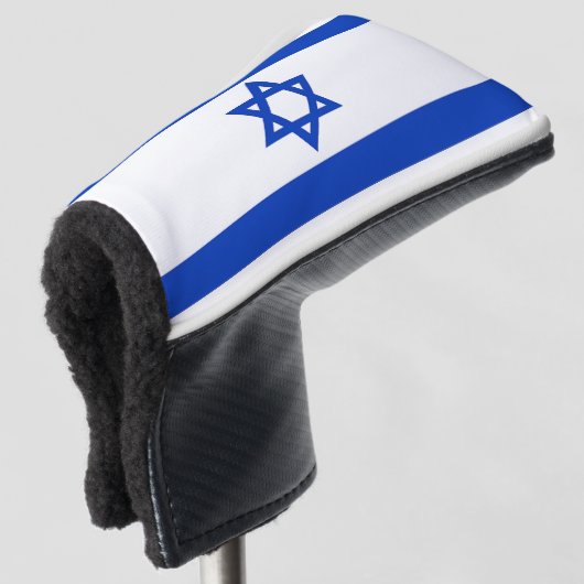 Golfputter Hoesje met vlag van Israel Golfheadcover (3/4 voorkant)