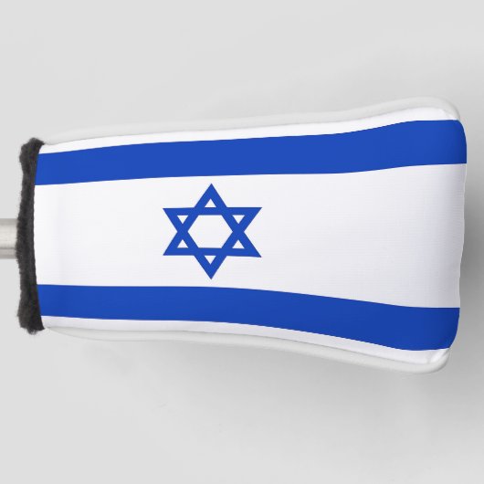 Golfputter Hoesje met vlag van Israel Golfheadcover (Voorkant)